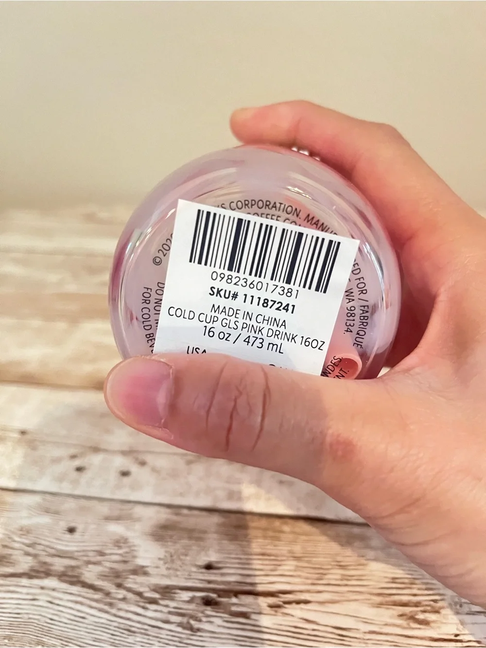 Starbucks Pink Cold Glass Cup 2026 Strawberries🎀